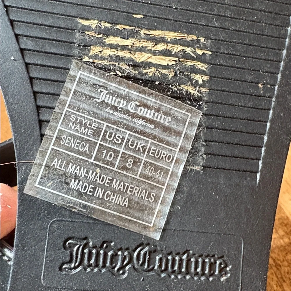 Juicy Couture Black ManMade Seneca Thong Flip Flop Size 10